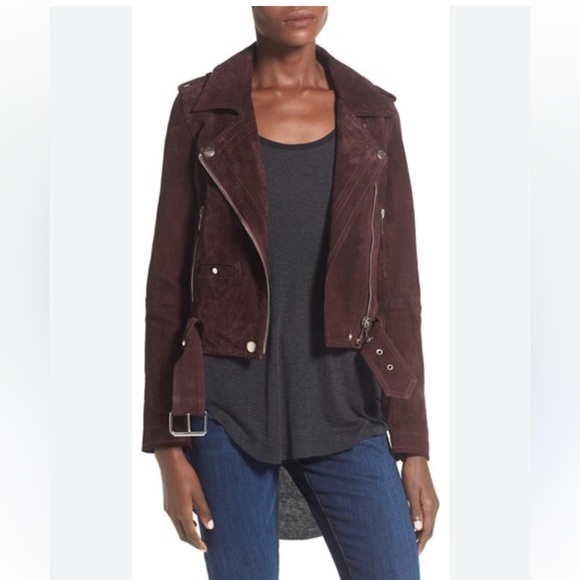 Blank NYC genuine suede jacket in burgundy leather - Picture 8 of 13